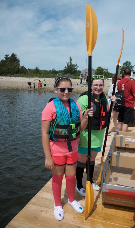 Morgan Ducharme and Audrey Blanchard coordinated their outfits. The two rowed in the S.S. Catbug, named after a favorite cartoon character. BY GEORGIA SPARLING